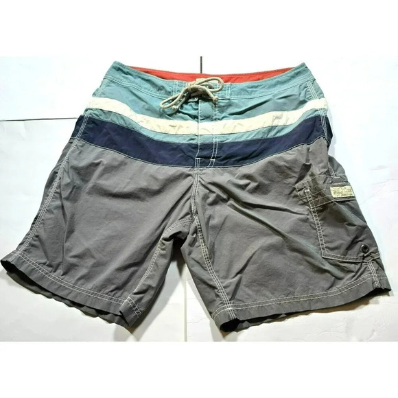 J. Crew Men's Size 35 Nylon Swim Trunks with Drawstring & Pocket - Picture 4 of 11